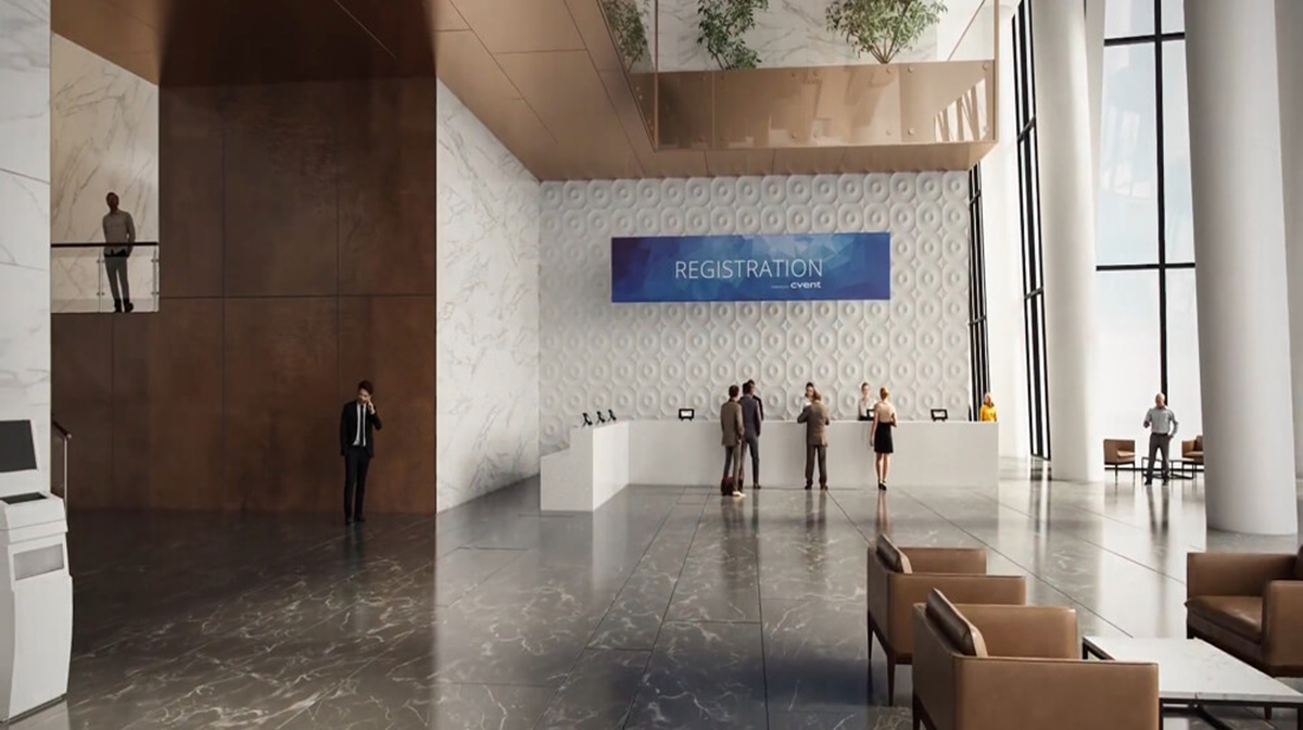 Architecture Animation Video Caption Of A Hotel Lobby Livestyle