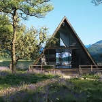 CG Video Showing a Wooden House in Natural Scenery