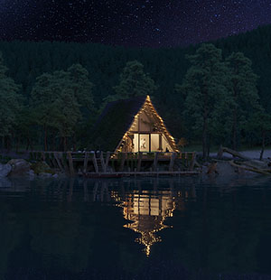 3D Animation of a Lakeside House