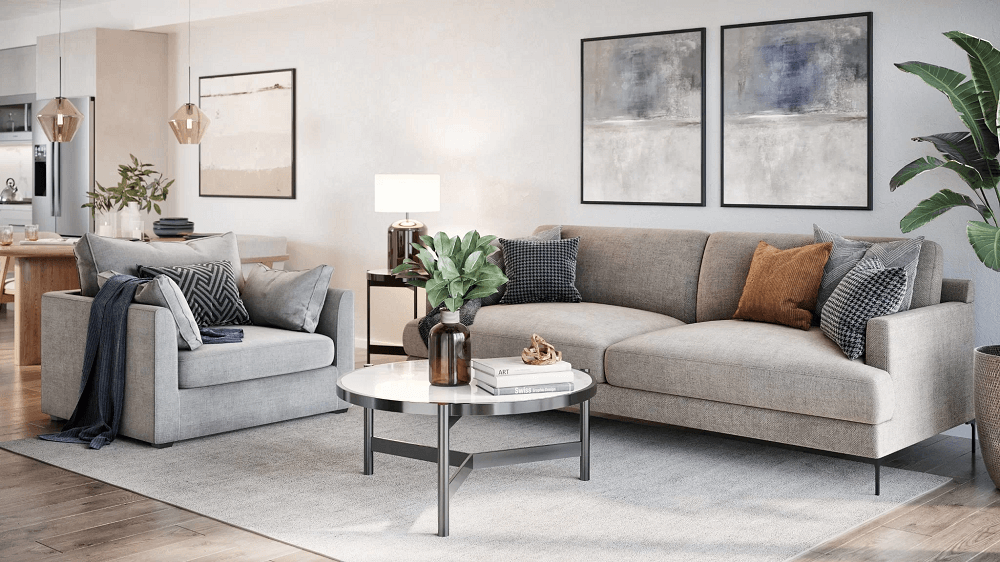 3D Visualization of a Living Room Design